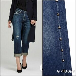 CoH Limited Edition Studded Cora High Rise Relaxed Crop Jean Straight Leg 31